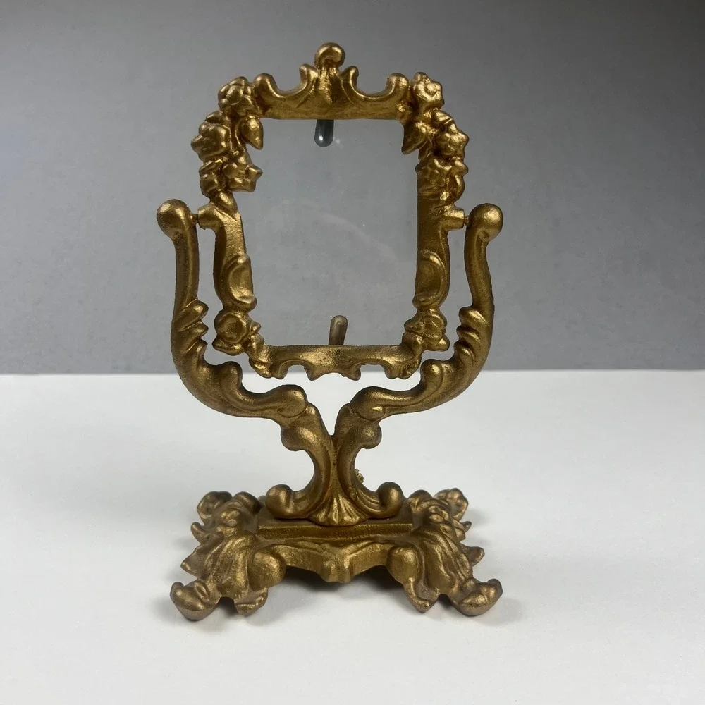 Iron Art JM62 Swivel Picture Frame Gold Ornate Rococo Vintage Decor Antique Vibe